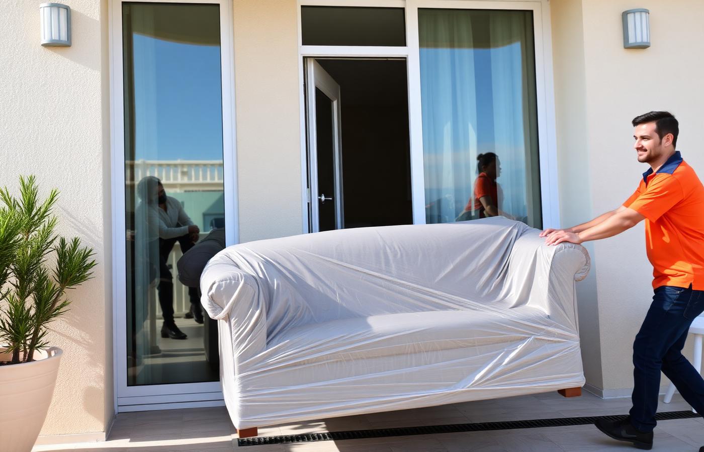 movingservicebyklein team loading a sofa